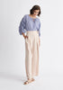Paisie Pleated High Waist Trousers in Beige