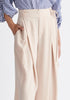 Paisie Pleated High Waist Trousers in Beige Close Up