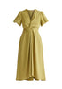 Paisie Midi Twist Dress in Green Cut Out