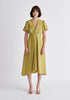 Paisie Midi Twist Dress in Green