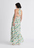 Paisie Wave Print Halterneck Maxi Dress in Green Back