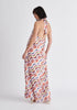 Paisie Wave Print Halterneck Maxi Dress in Pink Back