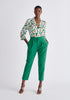 Paisie Belted Wave Print Blazer in Green