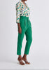 Paisie Belted Wave Print Blazer in Green Side