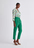 Paisie Belted Wave Print Blazer in Green Side