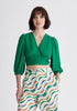 Paisie Wrap Crop Top in Green