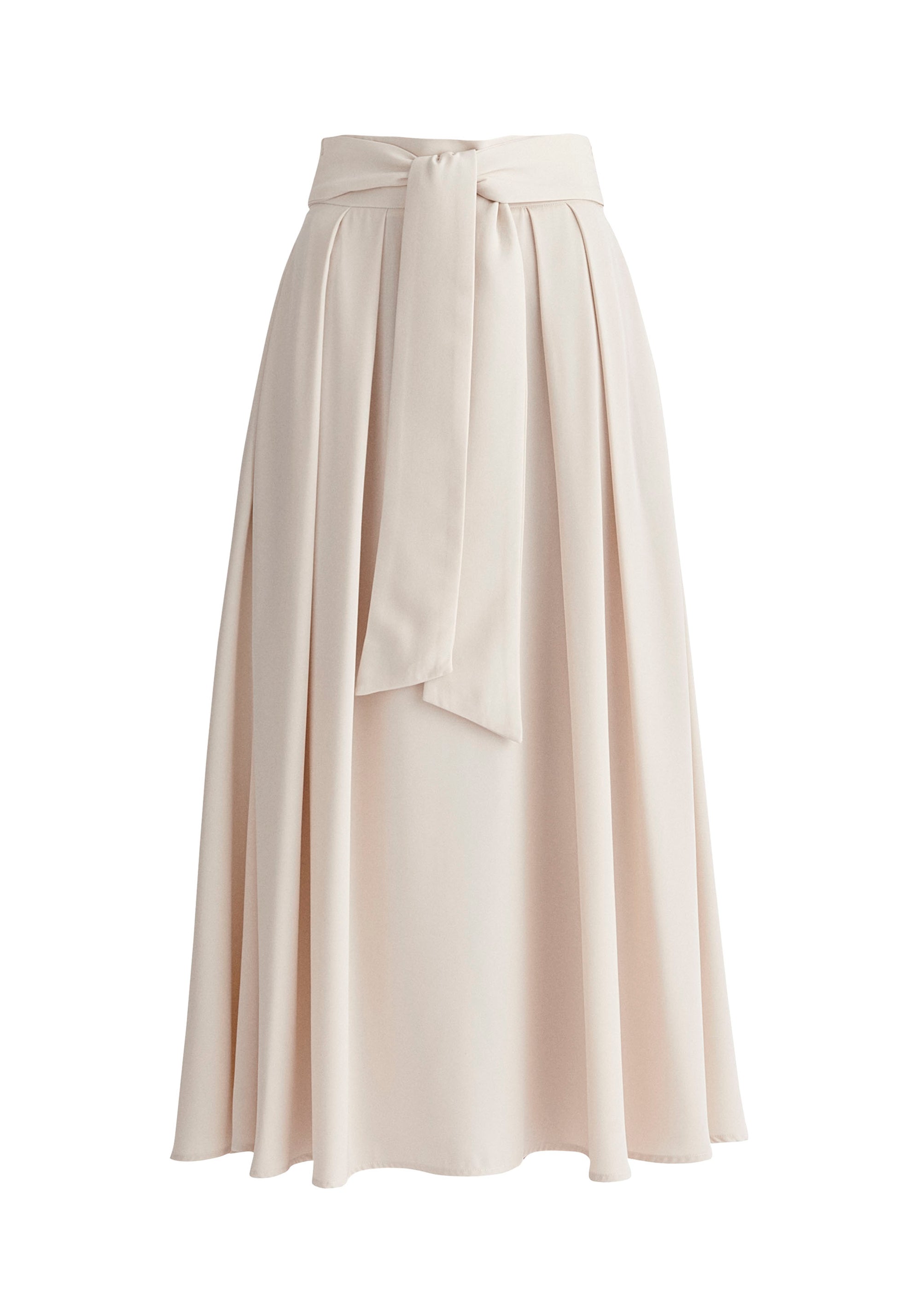 Paisie Maxi Tie Skirt in Beige Cut Out