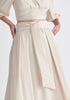 Paisie Maxi Tie Skirt in Beige Close Up