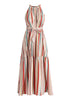Paisie Striped Halterneck Maxi Dress Cut Out