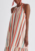 Paisie Striped Halterneck Maxi Dress Close Up