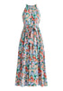 Paisie Floral Halterneck Maxi Dress Cut Out