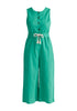Belted Linen Blend Jumpsuit