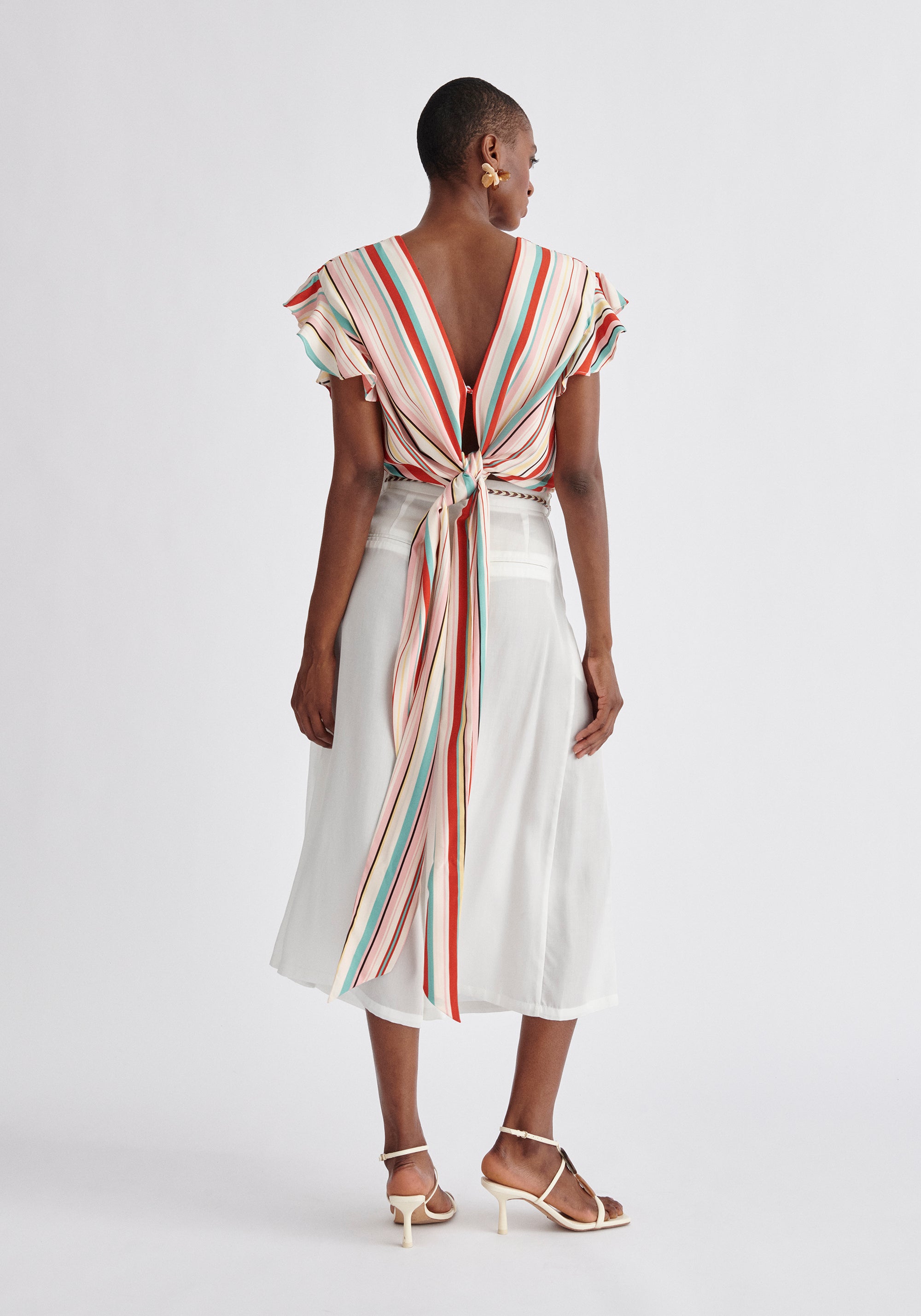 Paisie Striped Multiway Top Back