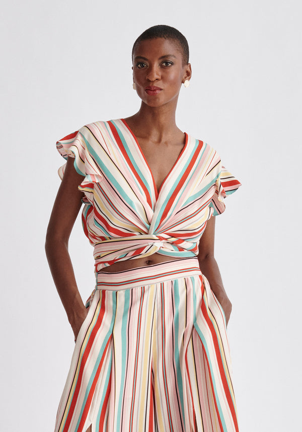 Paisie Striped Multiway Top