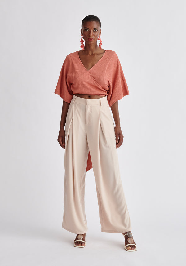 Paisie Two-Way Kimono Wrap Top in Pink