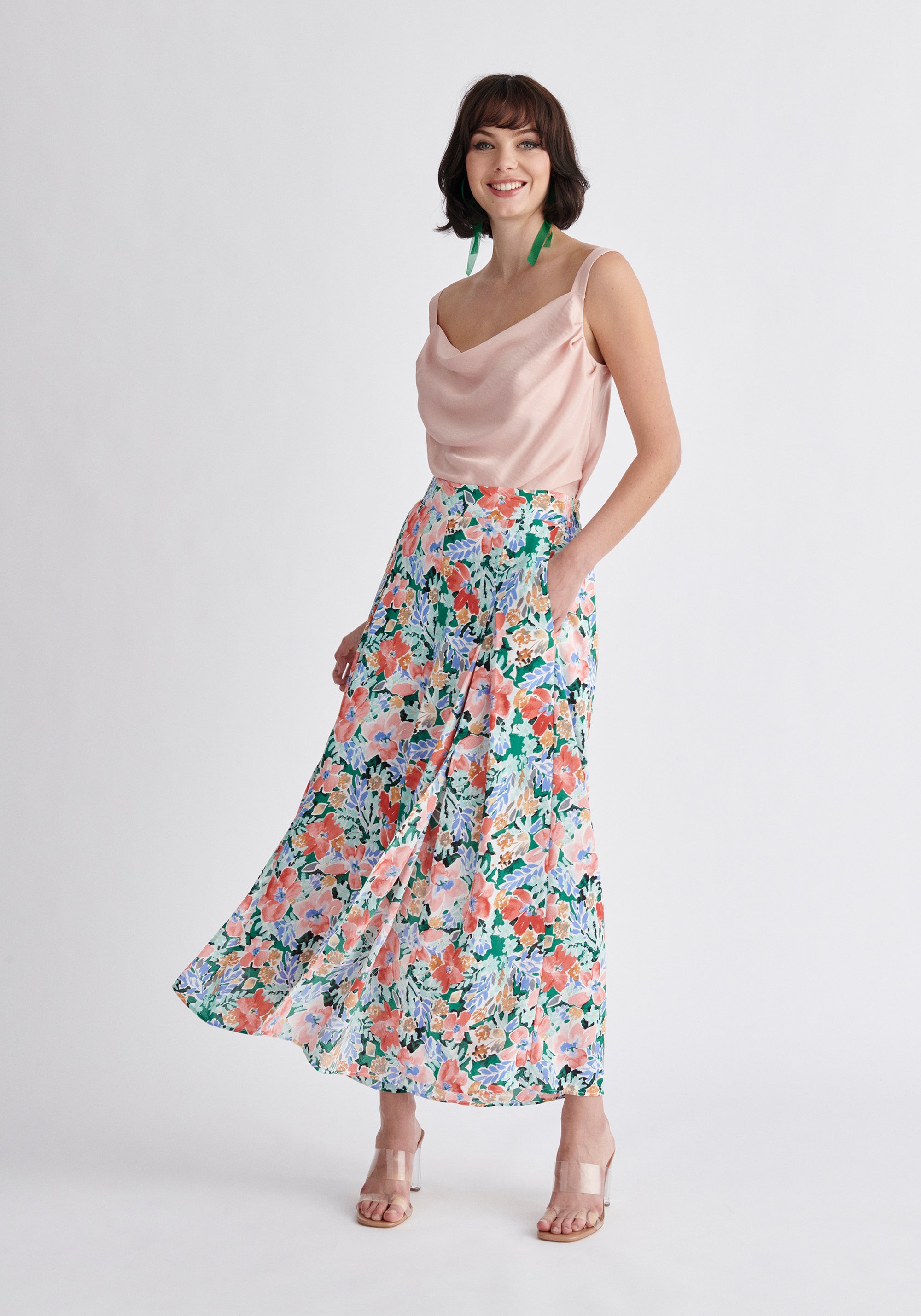Paisie Front Split Floral Trousers