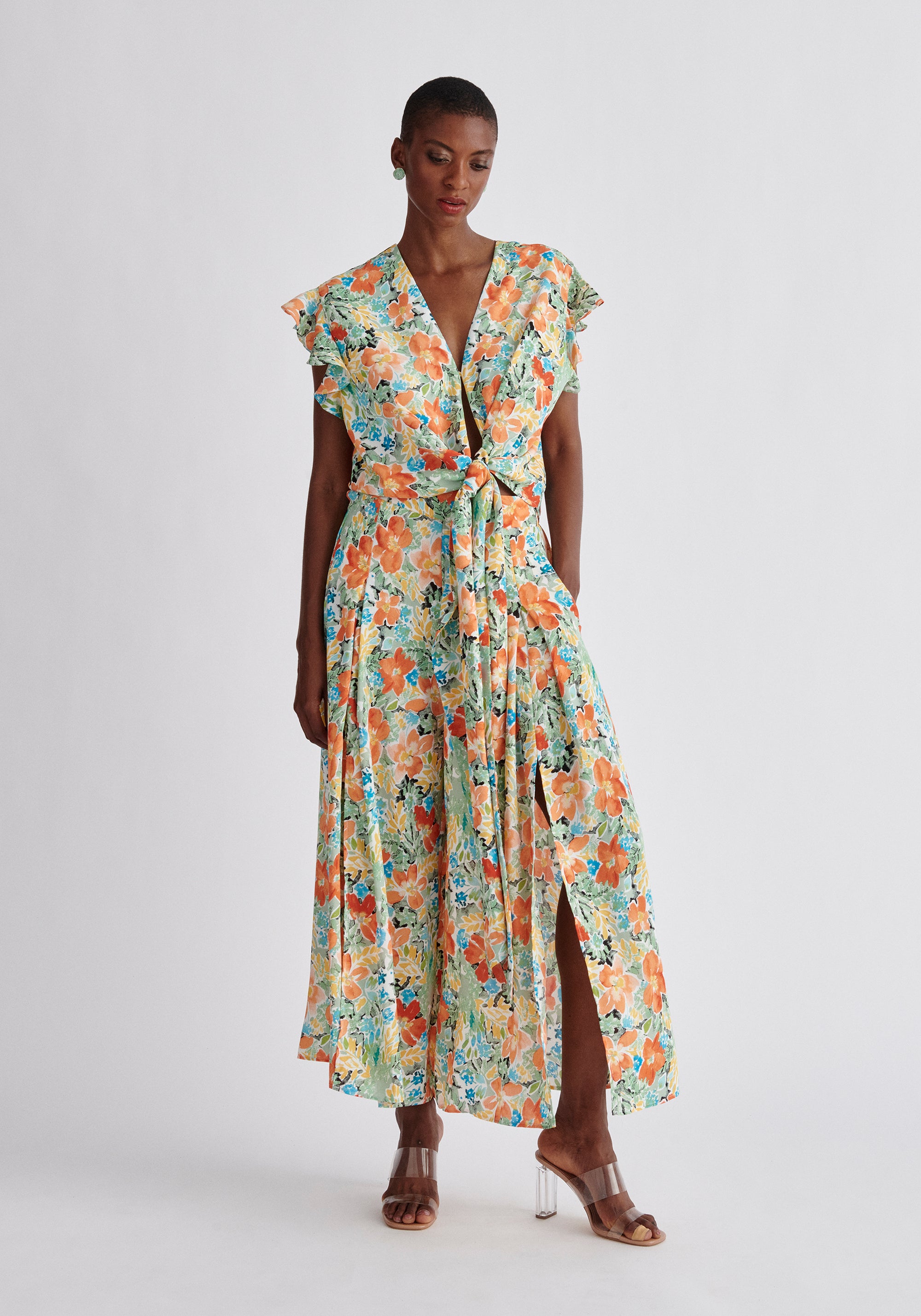 Paisie Front Split Floral Trousers