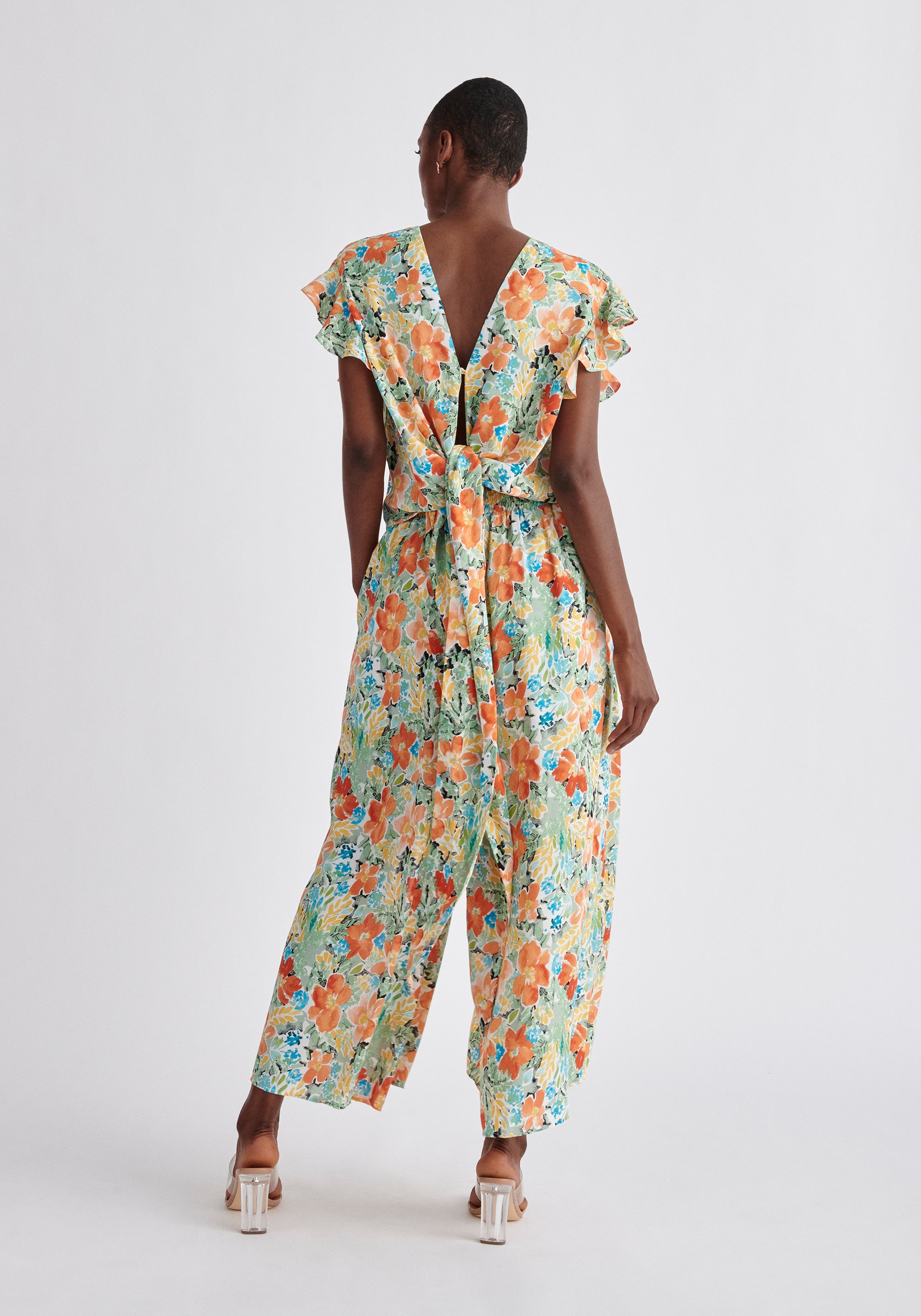 Paisie Front Split Floral Trousers Back