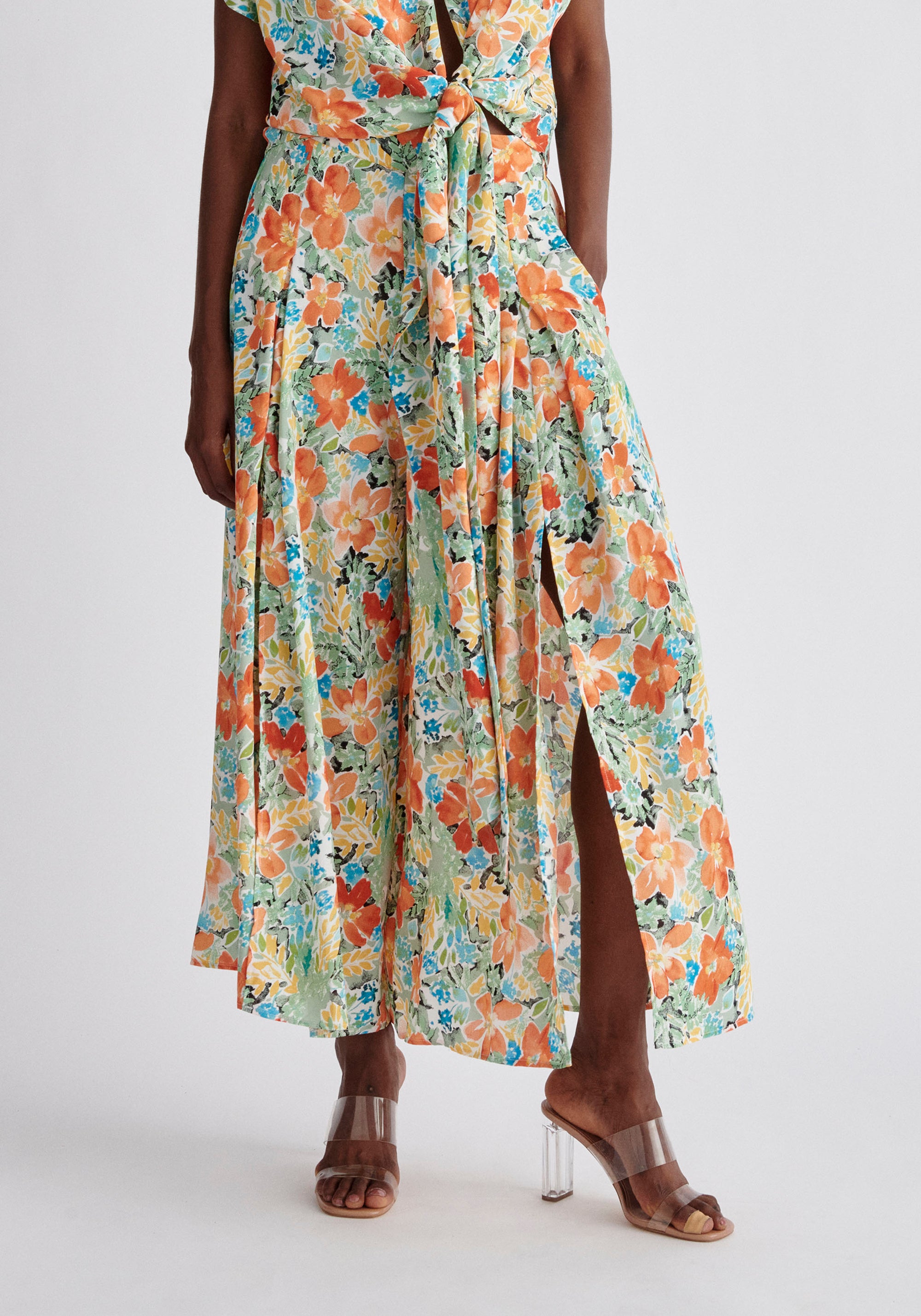 Paisie Front Split Floral Trousers