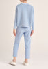 Paisie Ribbed Oversized Wrap Cardigan in Blue Back