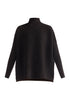 Paisie Turtleneck Ribbed Jumper in Black Cut Out