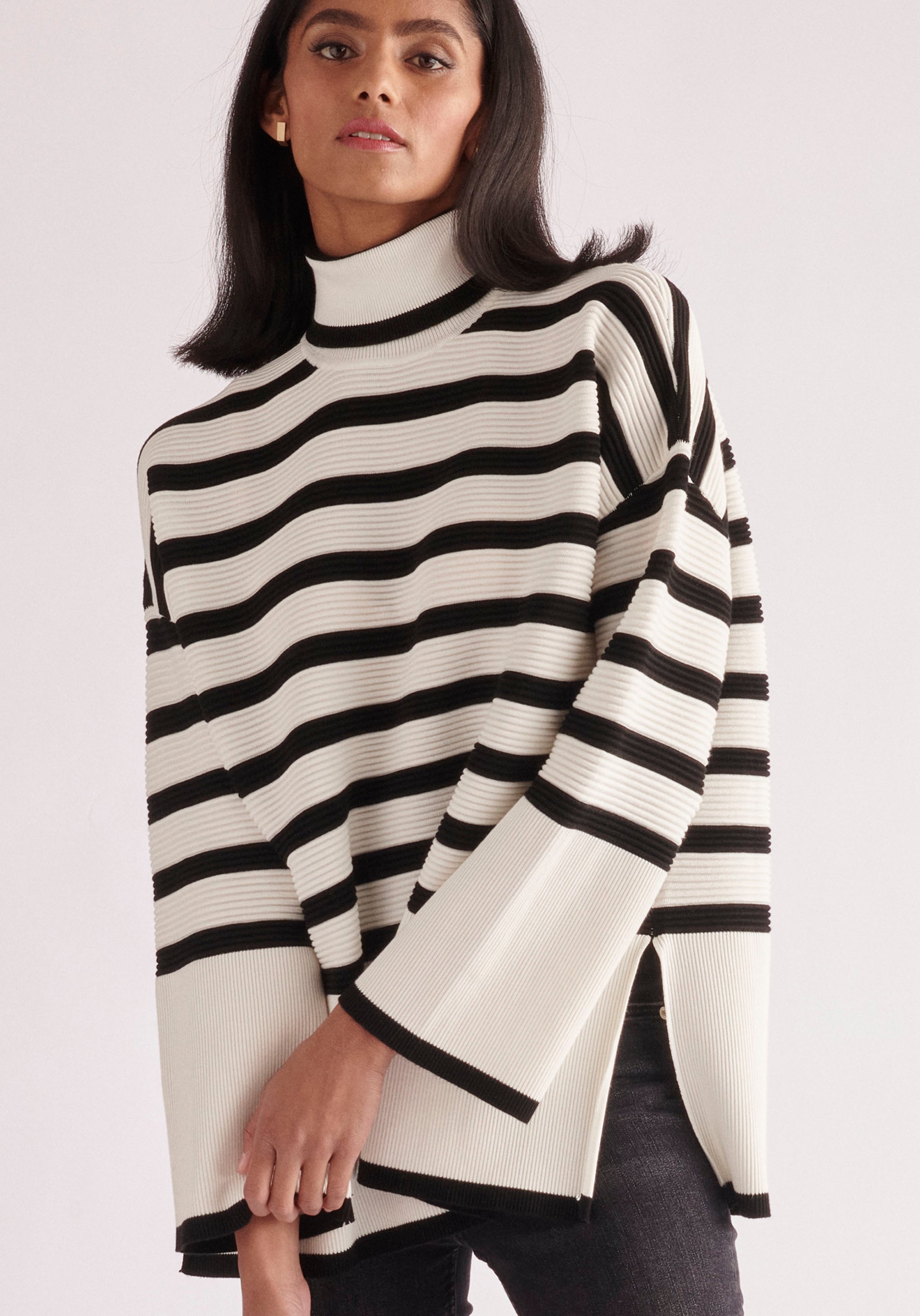 Paisie Ribbed Wide Sleeve Jumper