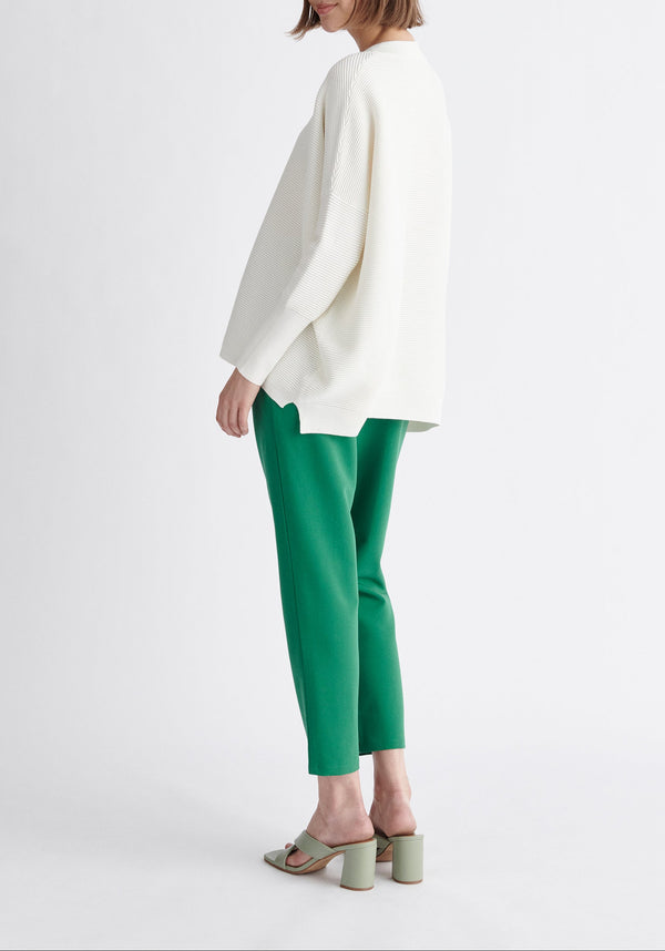 Paisie V-Neck Ribbed Jumper in White Back