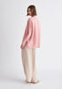 Paisie V-Neck Ribbed Jumper in Pink Back