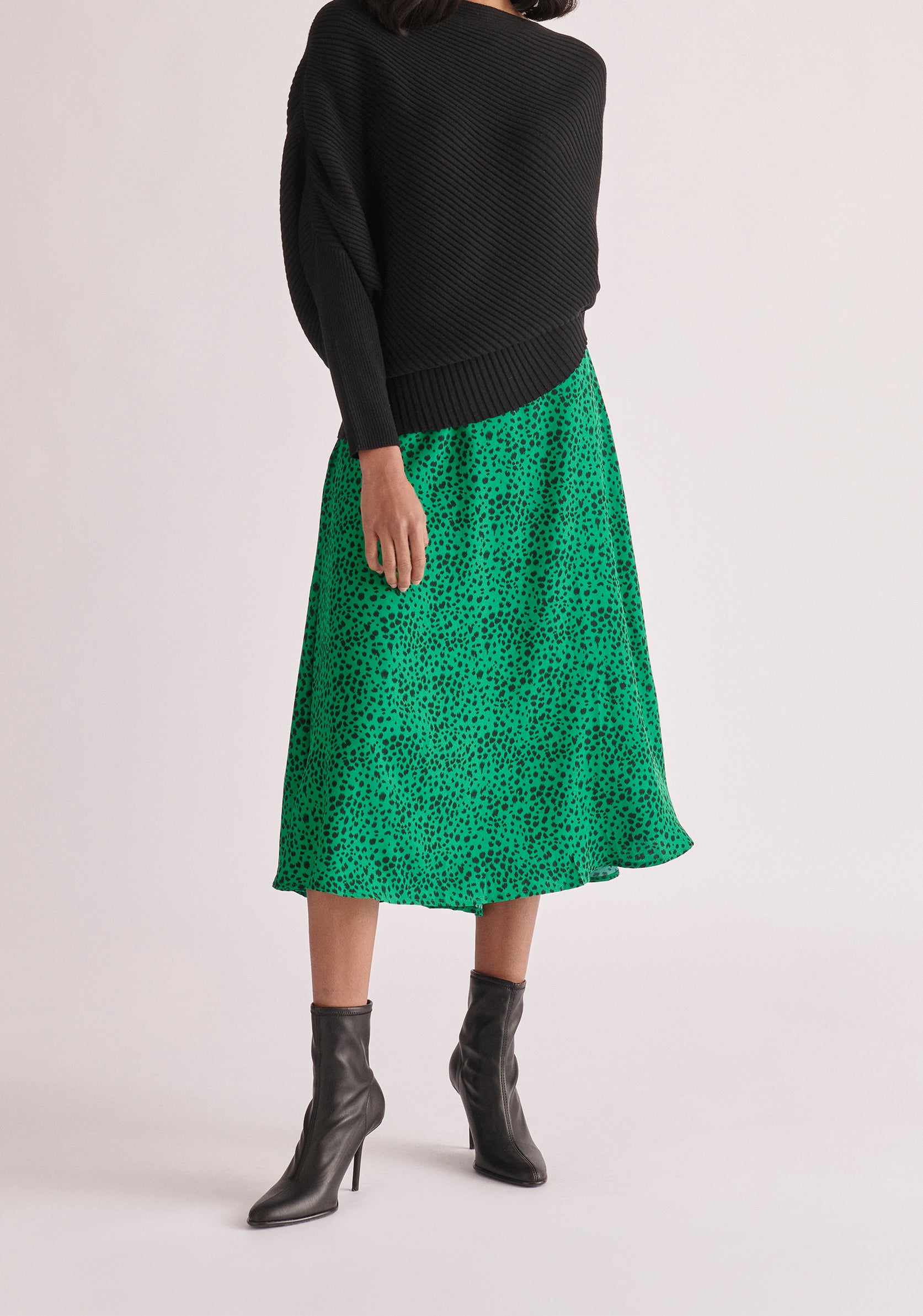 Paisie Draped Knitted Jumper in Black