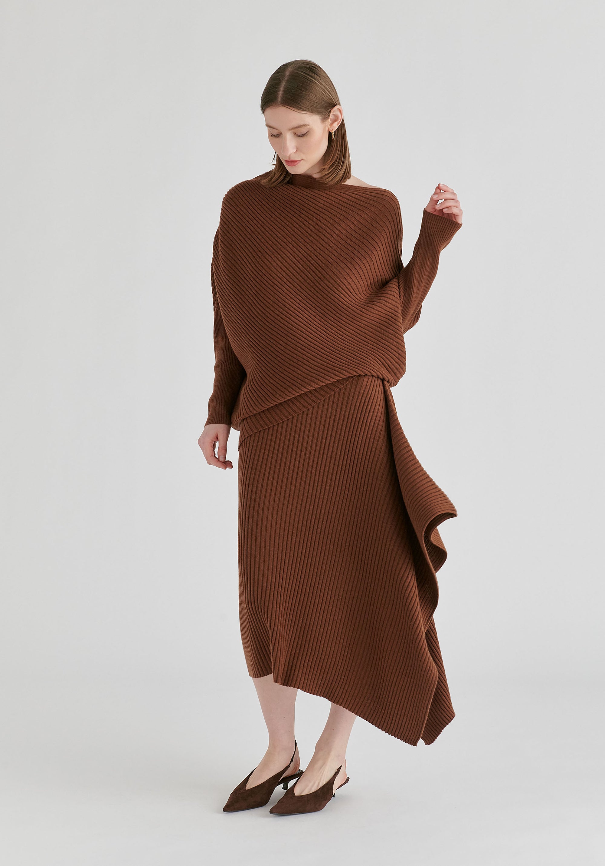 Draped Knitted Jumper