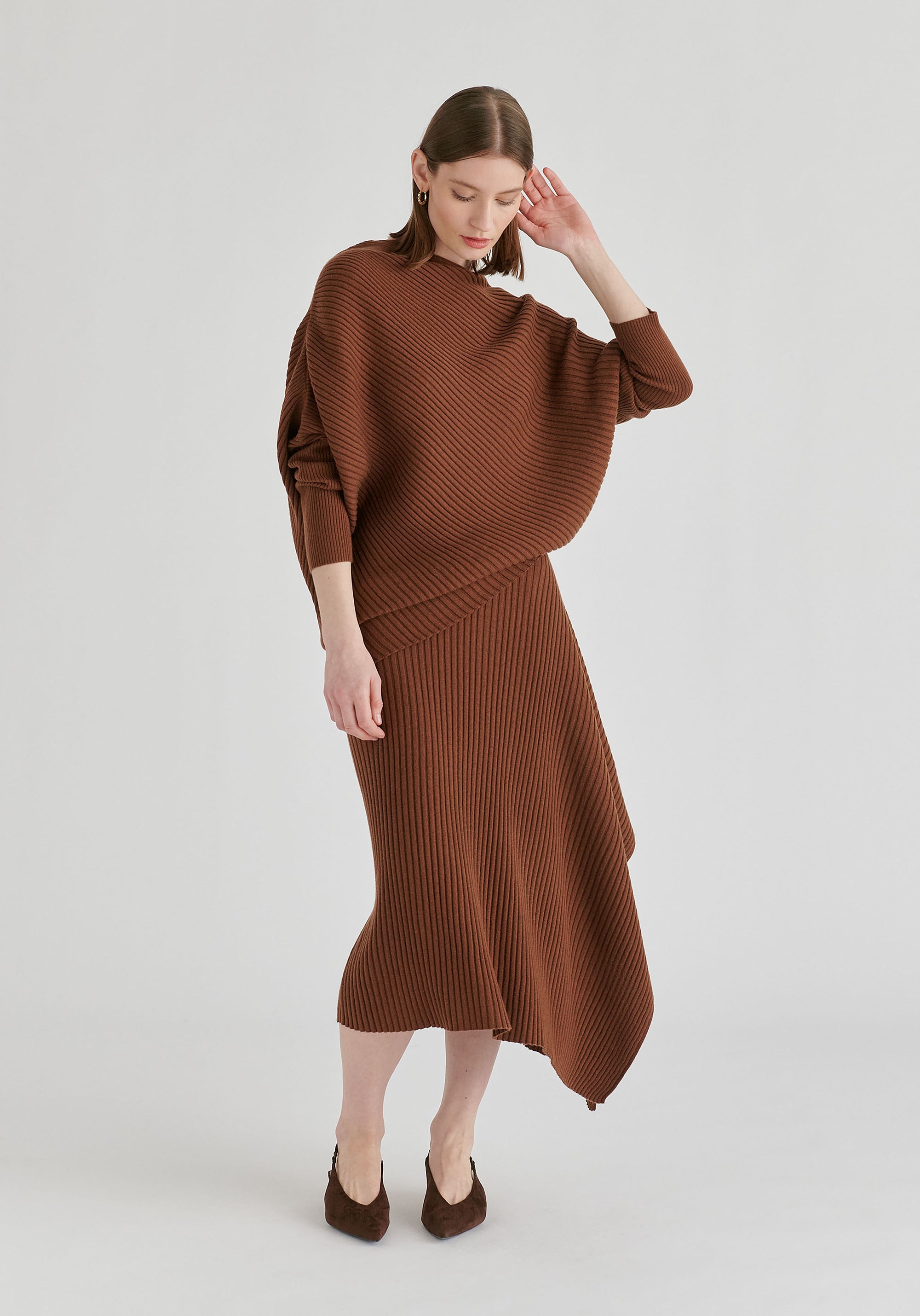 Draped Knitted Jumper