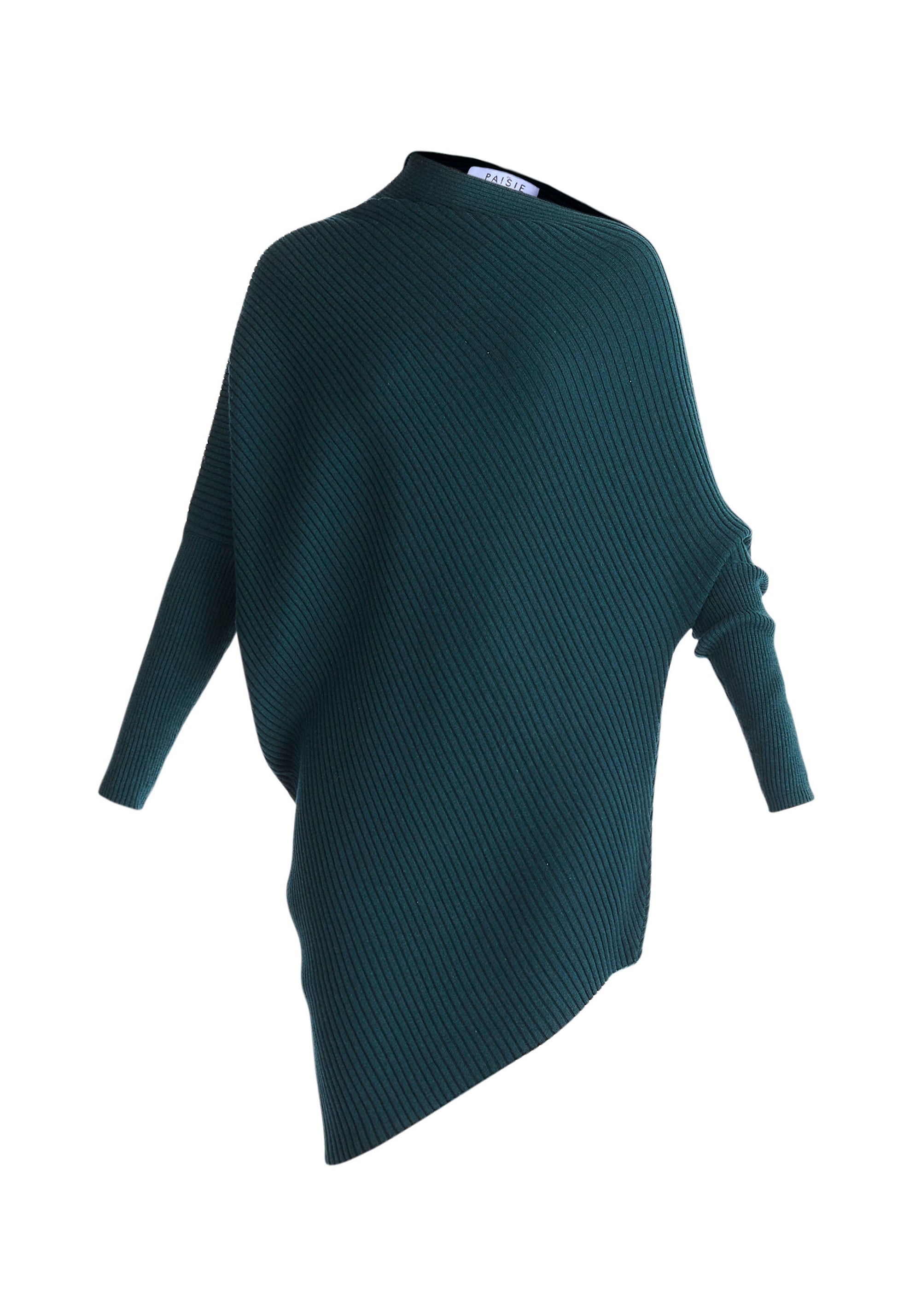 Paisie Draped Jumper Dress in Dark Green Cut Out