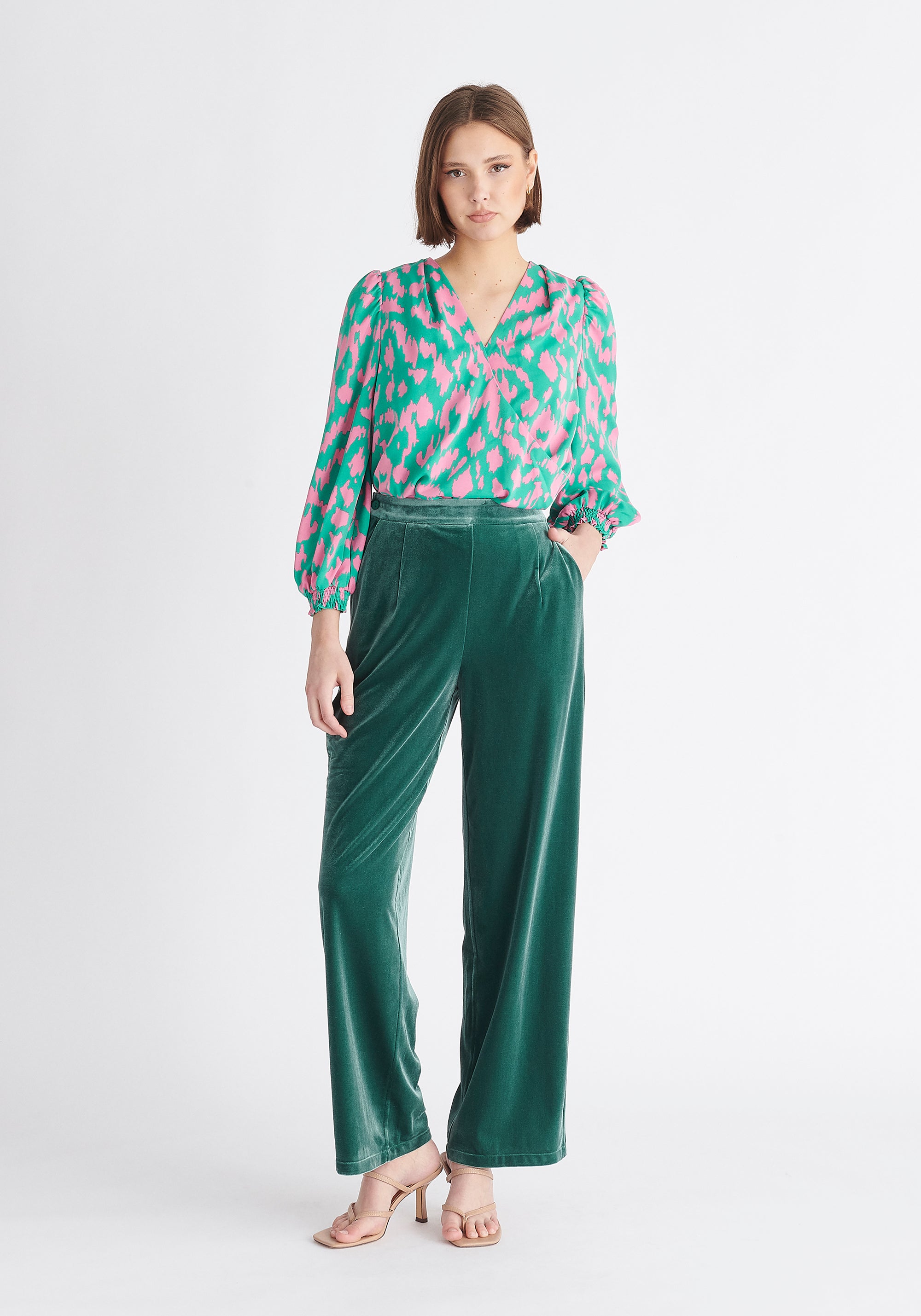 Paisie Multicolour Animal Print Wrap Blouse