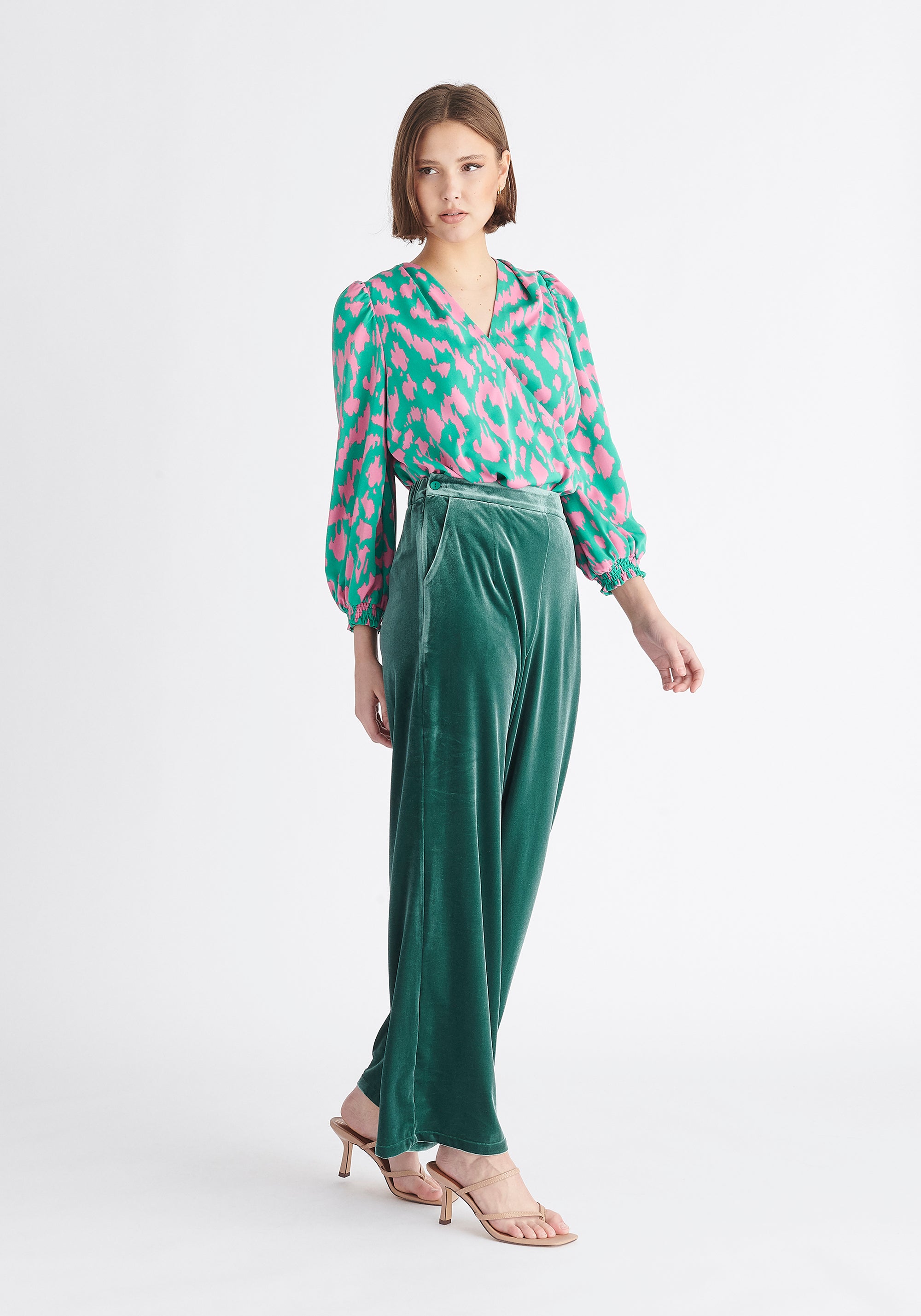 Paisie Multicolour Animal Print Wrap Blouse
