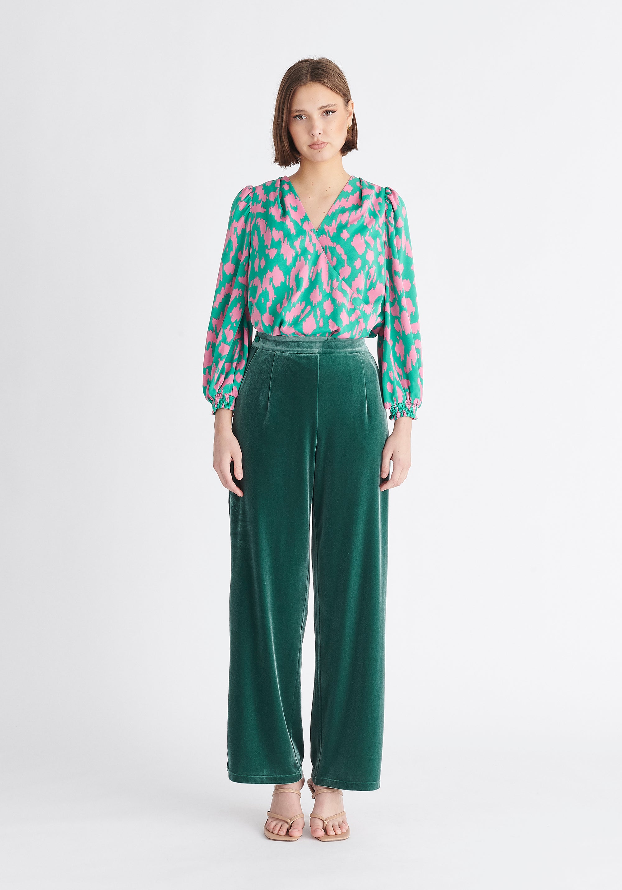 Paisie Multicolour Animal Print Wrap Blouse