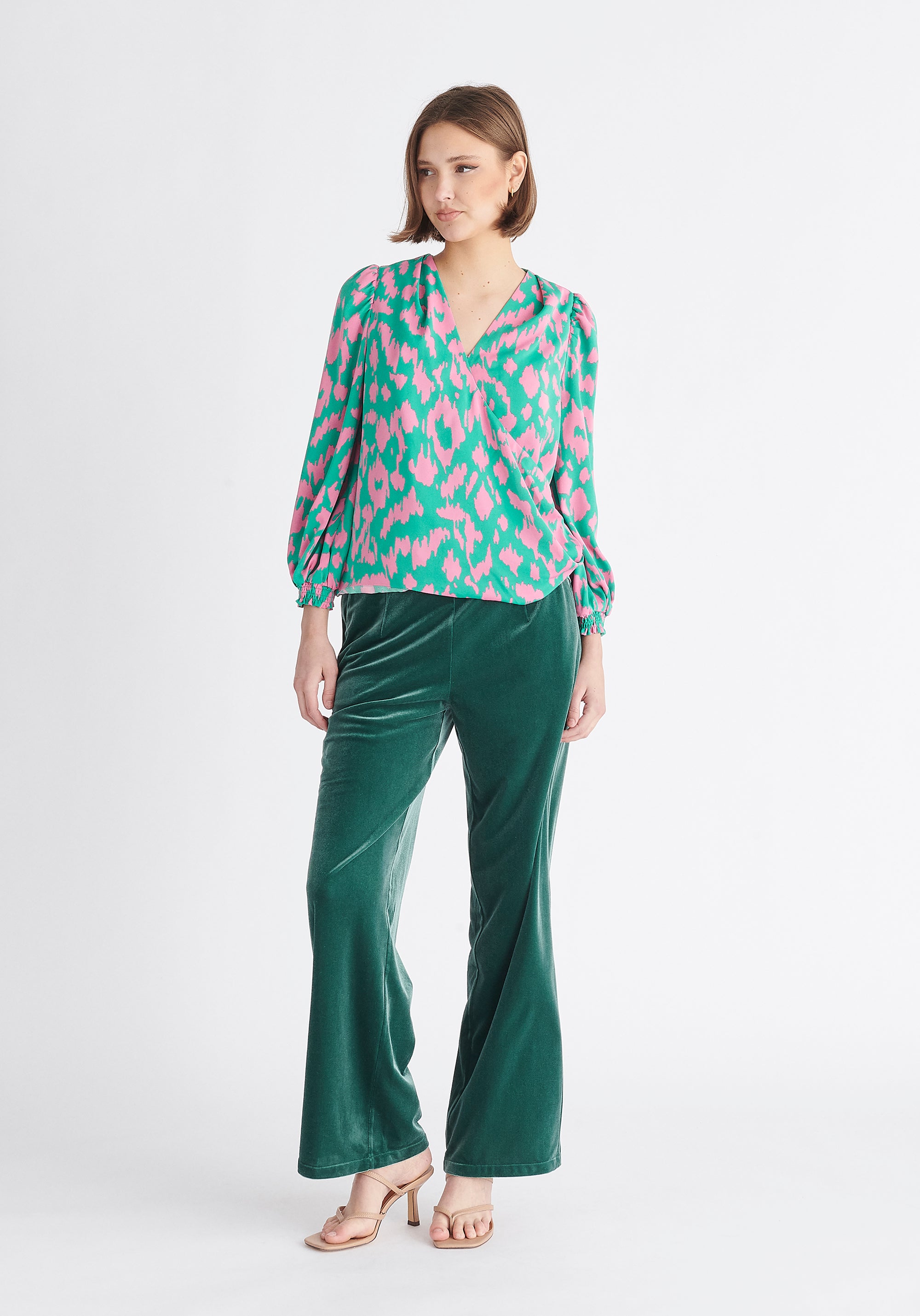 Paisie Multicolour Animal Print Wrap Blouse