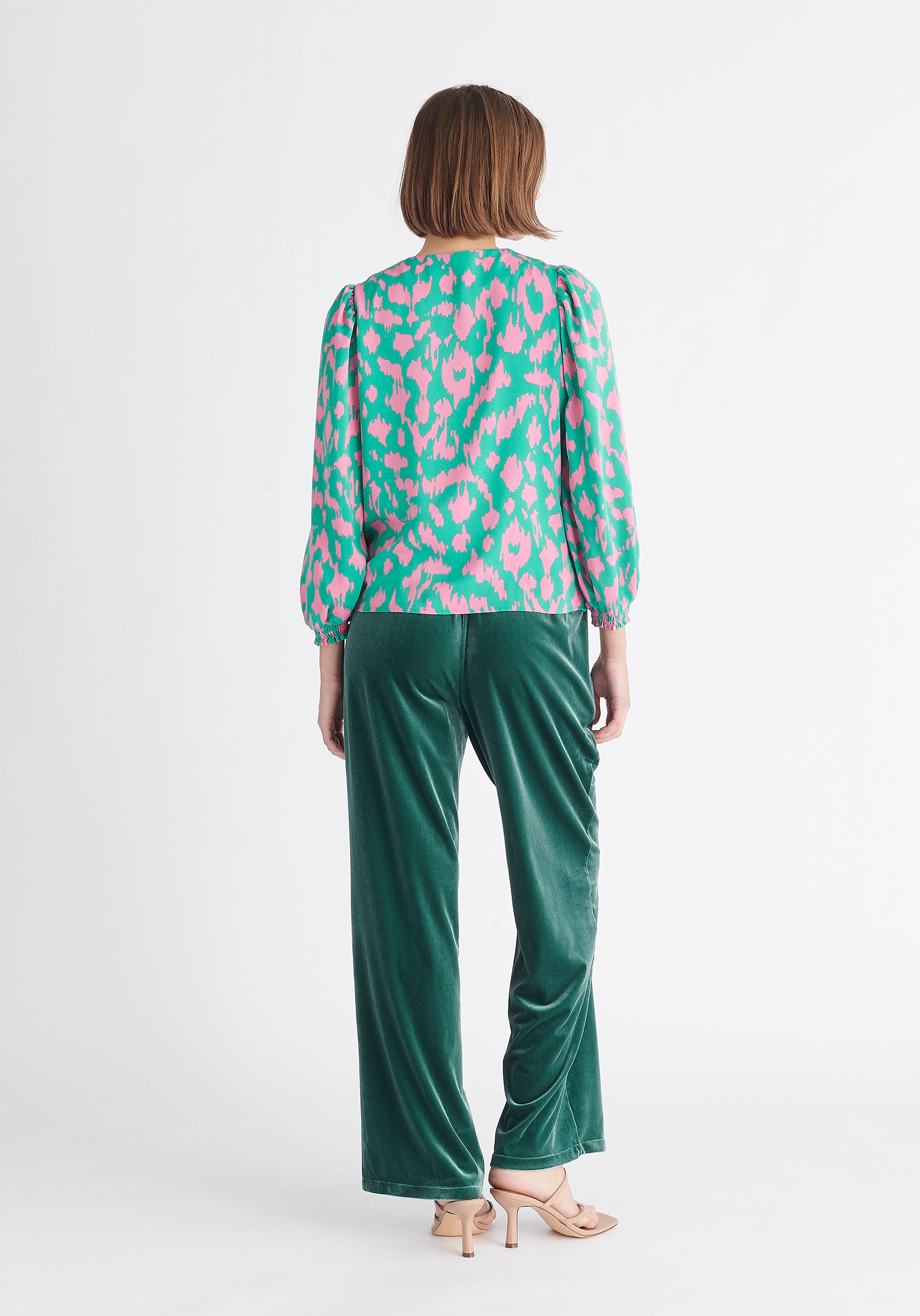 Paisie Multicolour Animal Print Wrap Blouse Back
