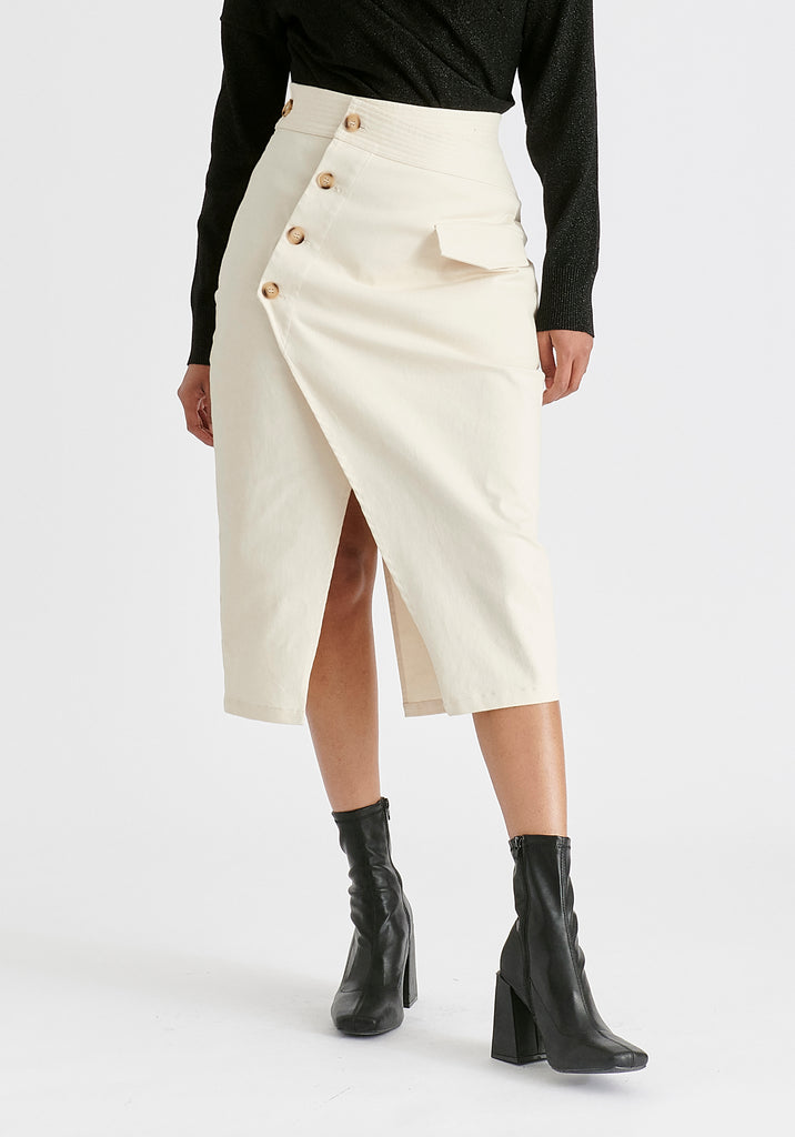 Asymmetric midi skirt sale