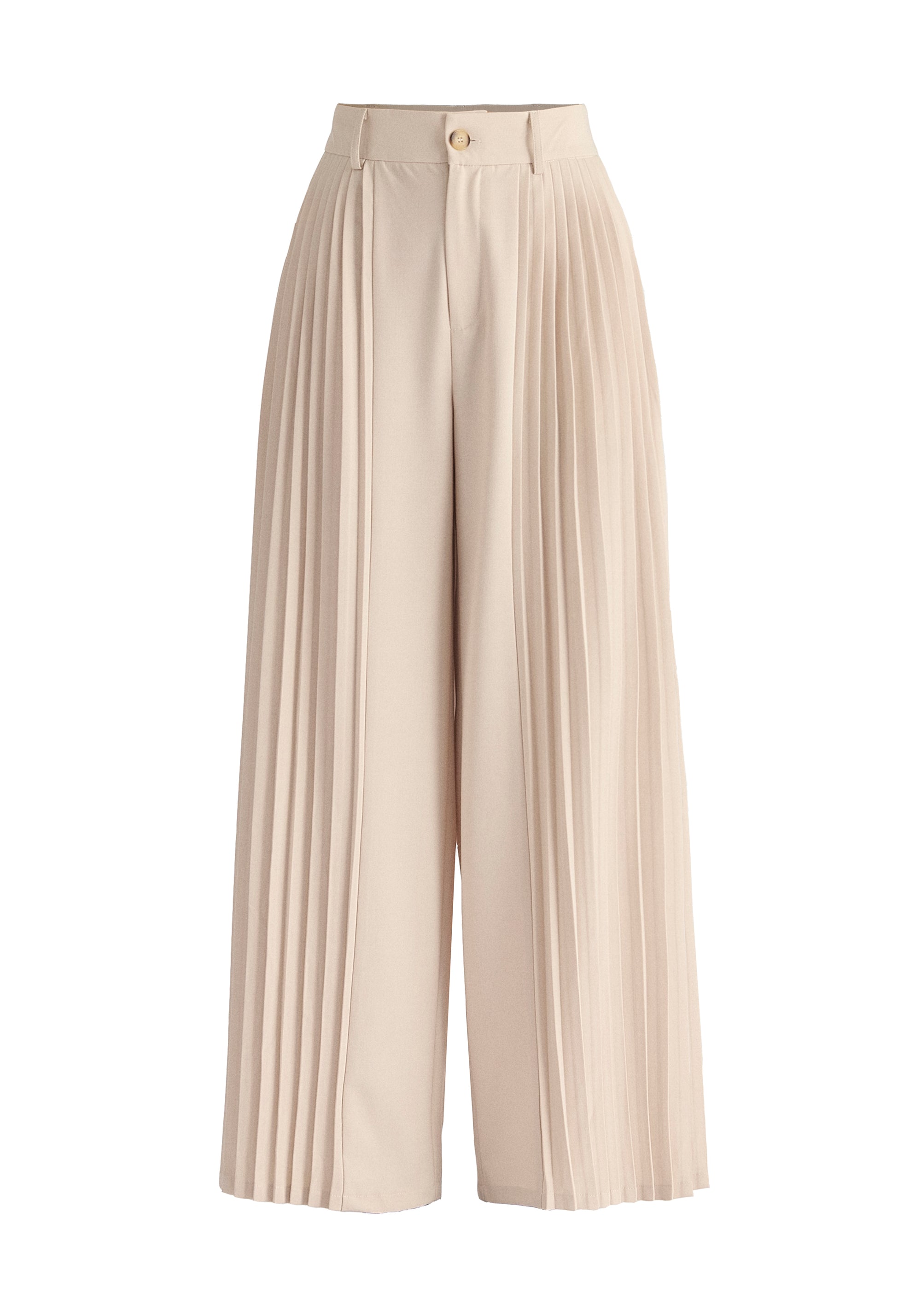 Pleated Wide Leg Trousers Cut Out