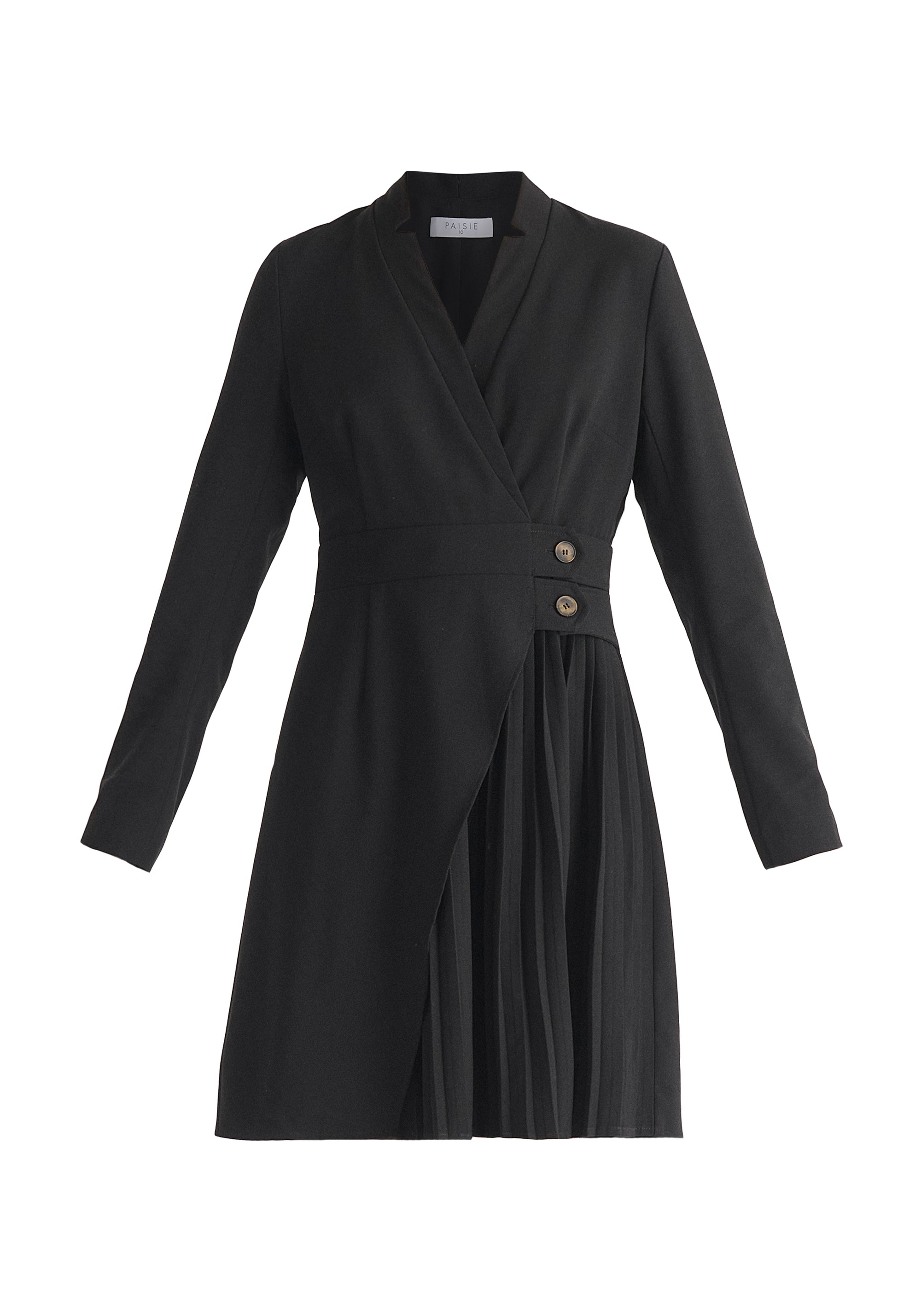 Tailored Blazer Dress with Pleated Skirt Cut Out
