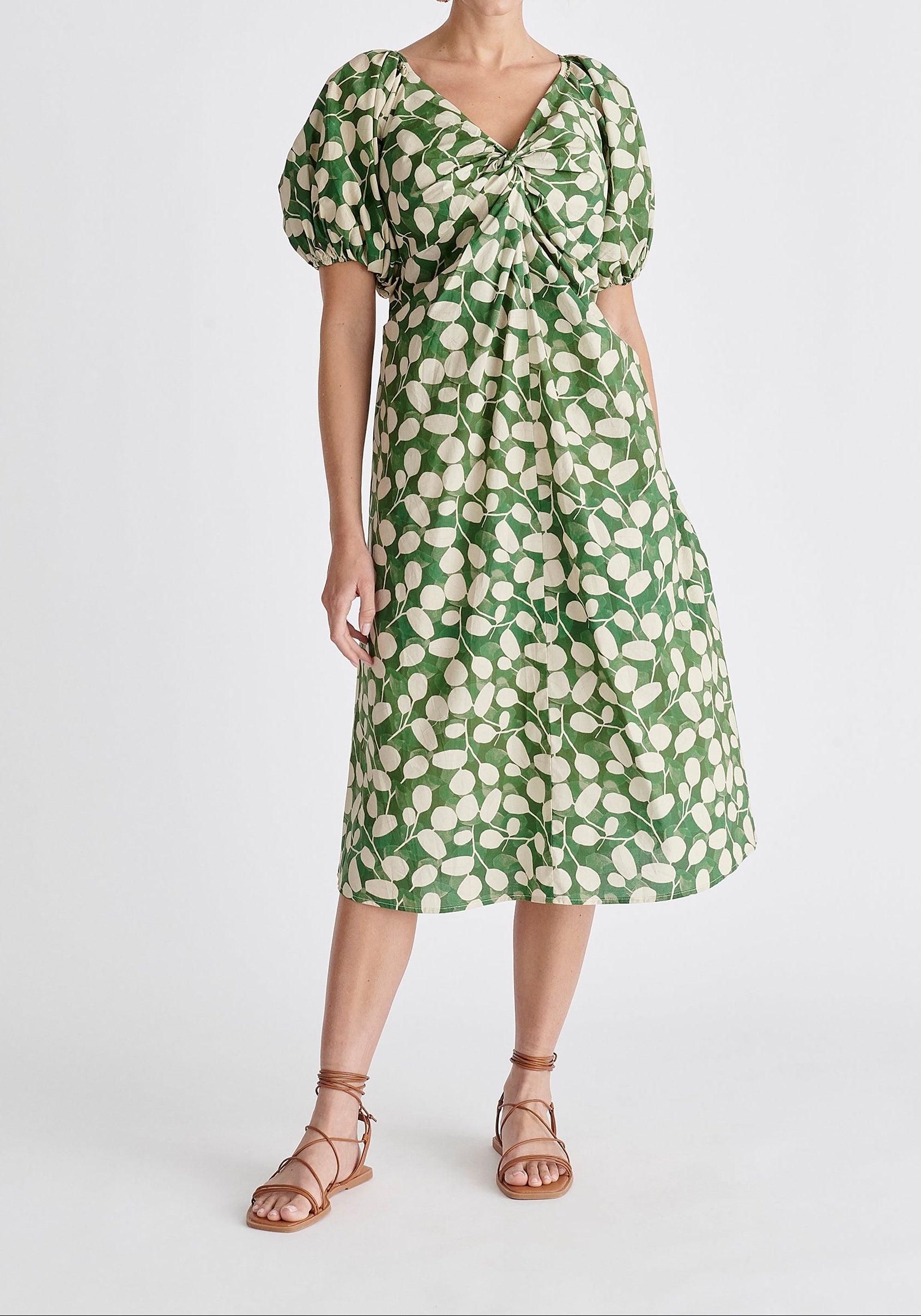 Puff Sleeve Twist Dress