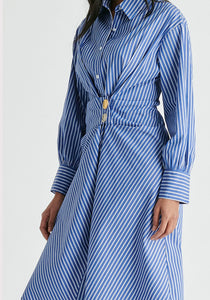 0401~MM6 Striped Asymmetrical Shirtdress main image 0