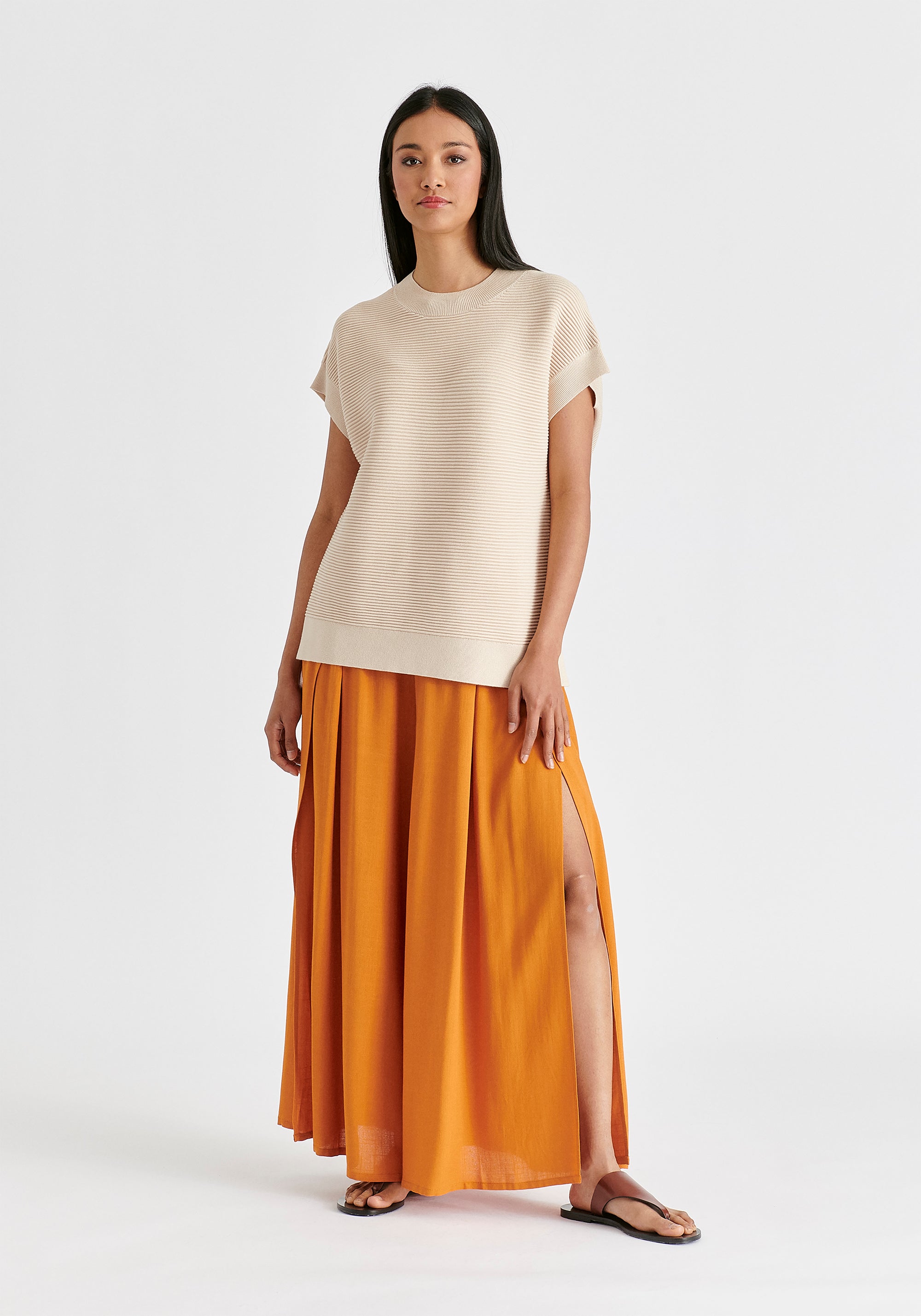 Flowy Palazzo Trousers with Open Front Splits