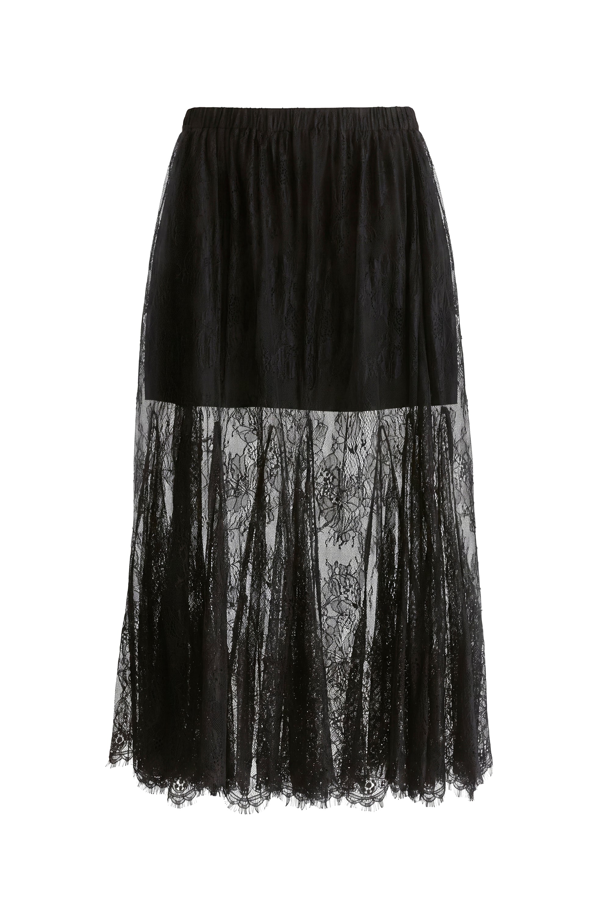 2-Piece Lace Skirt with Godet Paneling