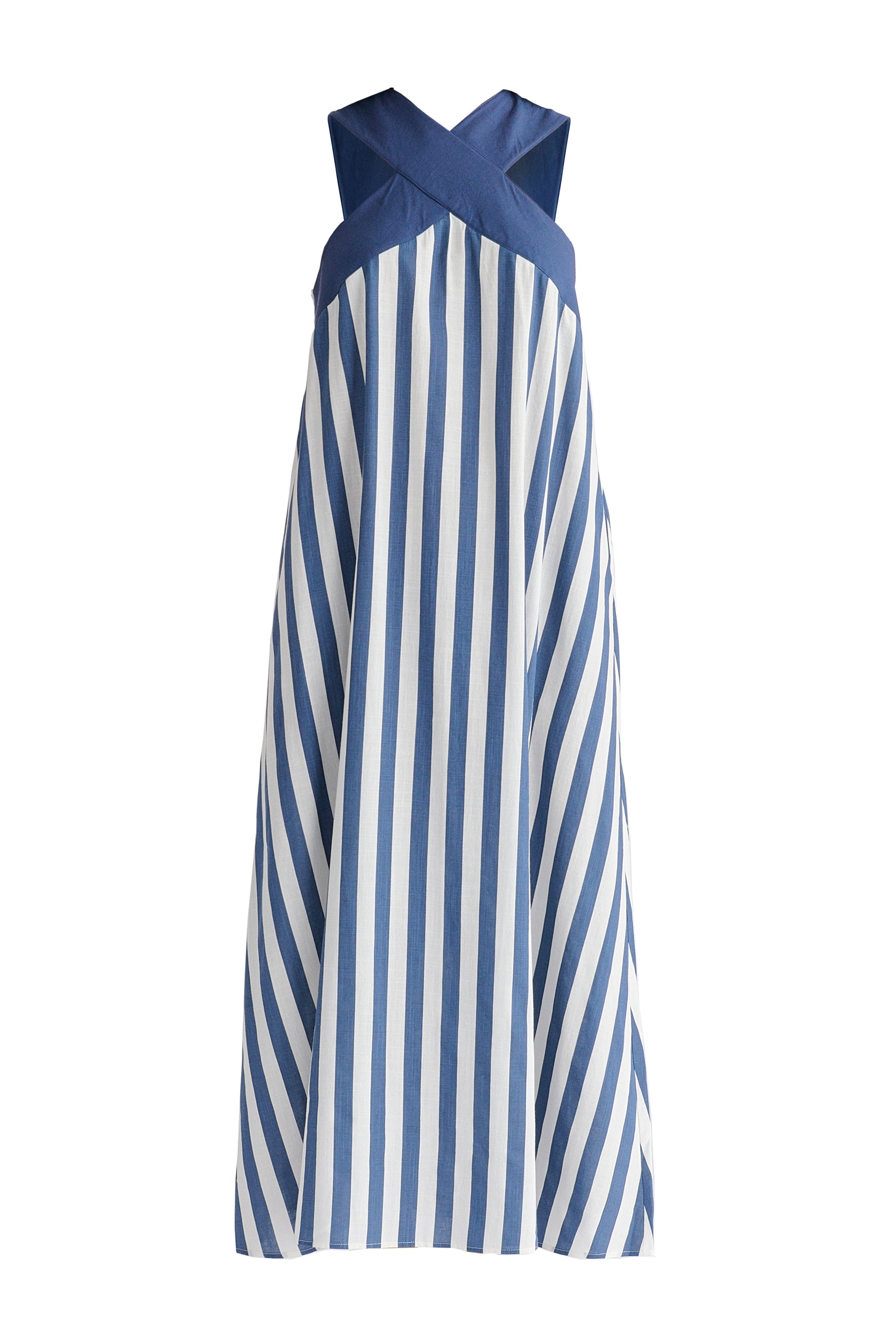 Cross Strap Halterneck Maxi Dress