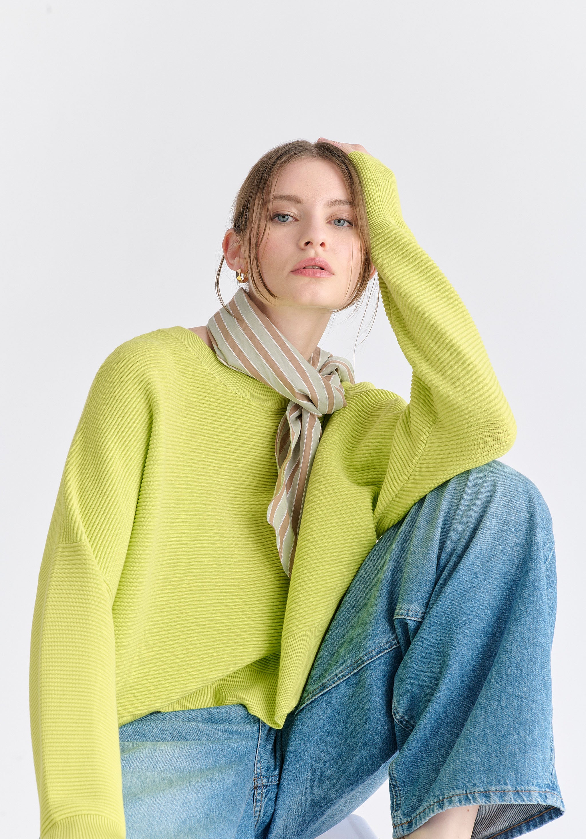 Cropped Ribbed Jumper