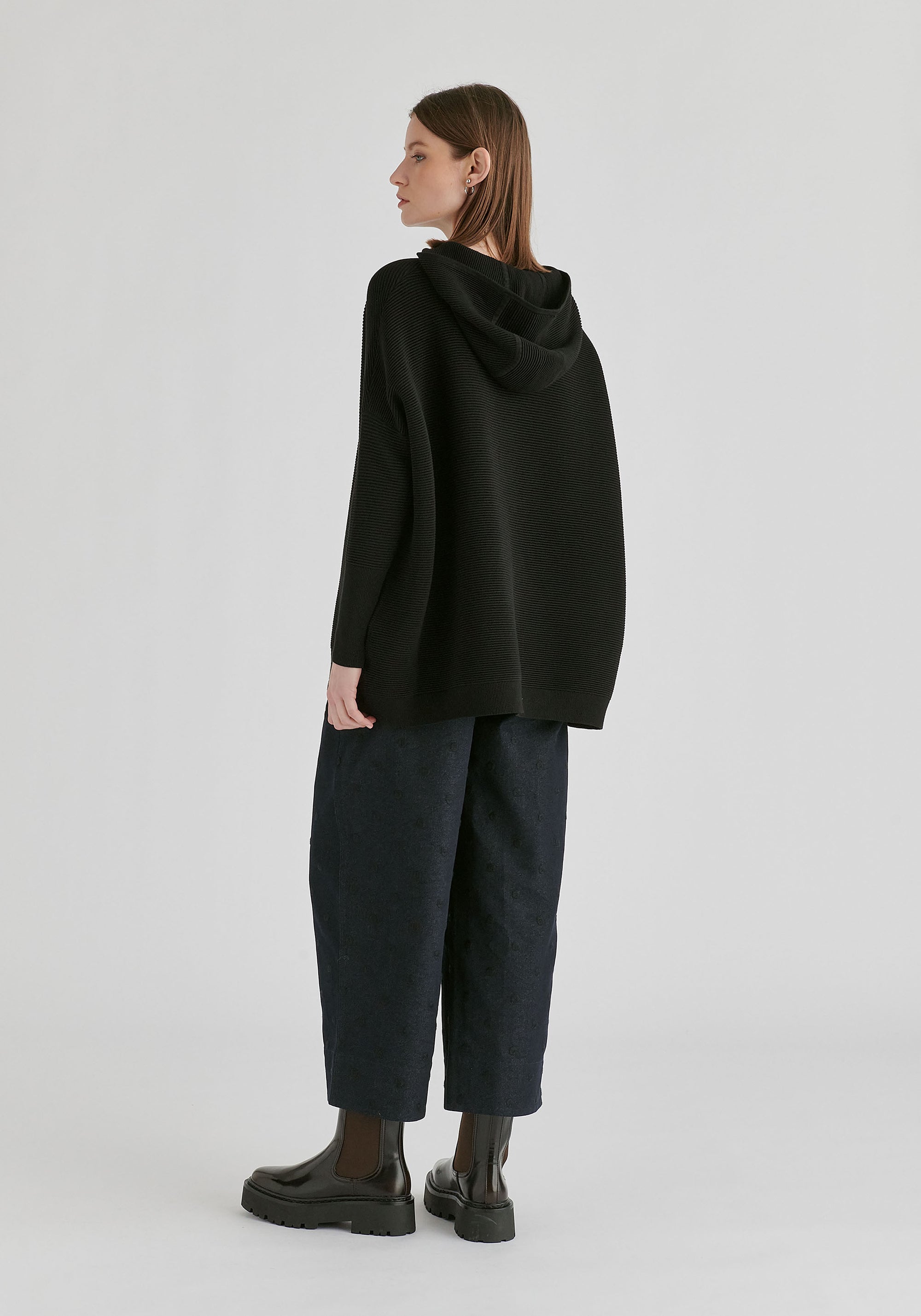 Hooded Ribbed Jumper