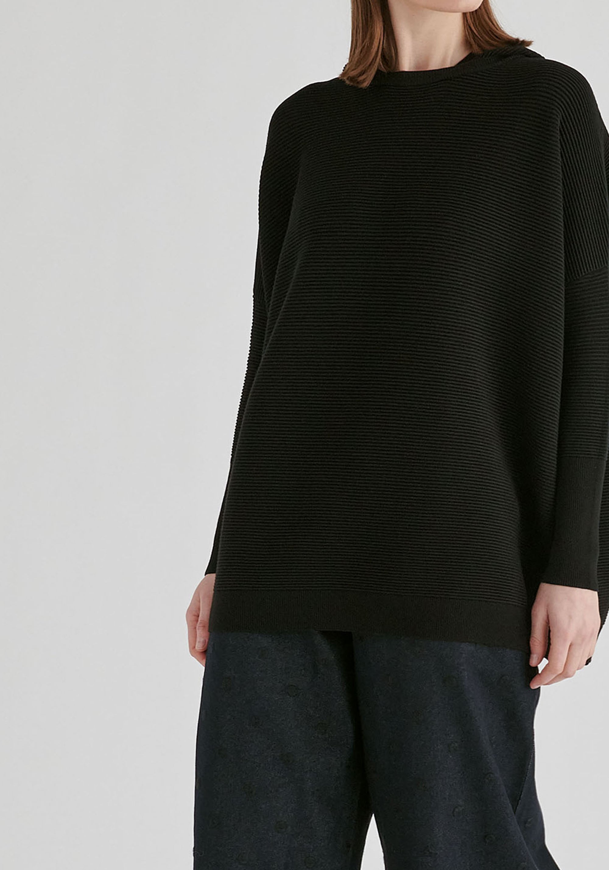 Hooded Ribbed Jumper