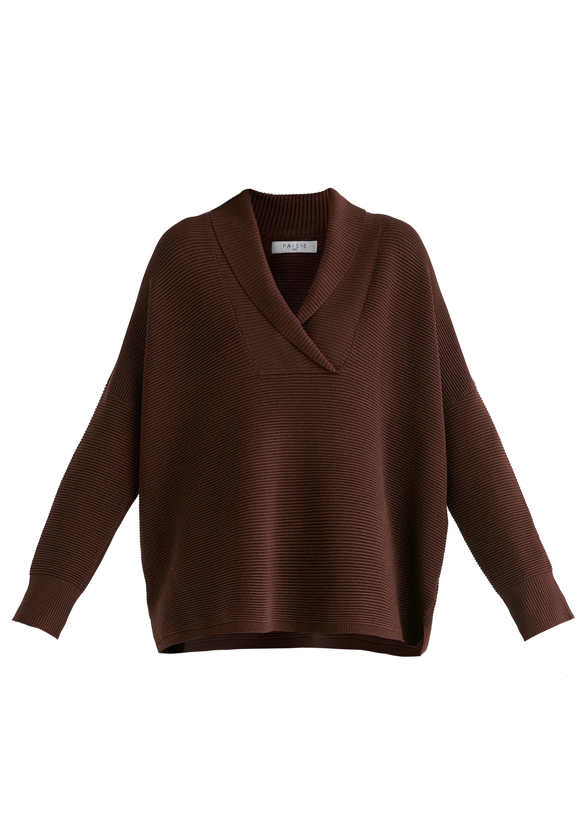 Shawl Collar Ribbed Jumper