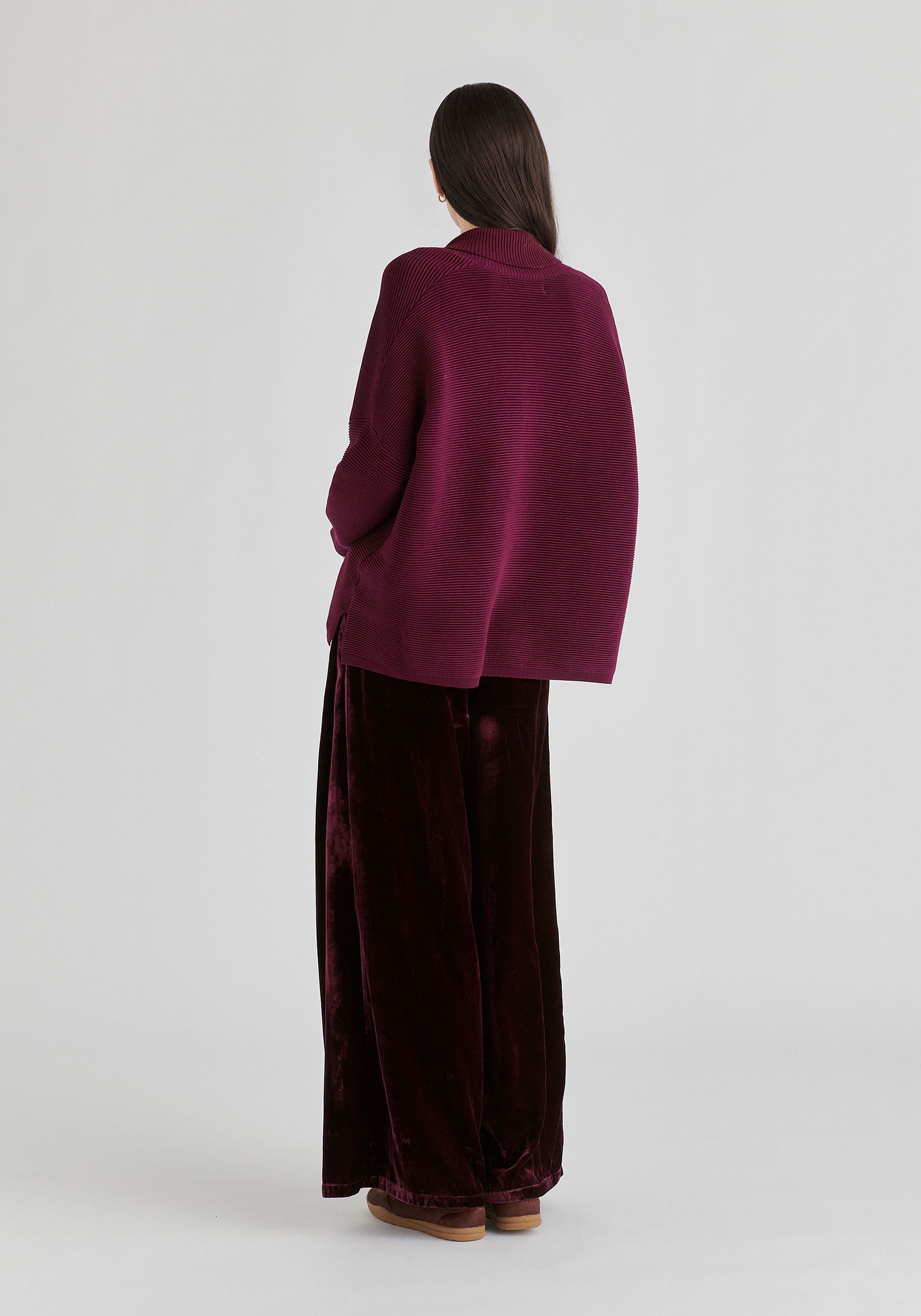 Shawl Collar Ribbed Jumper